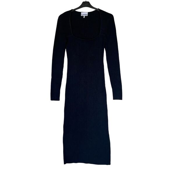 Ganni Sweater Dress Midi Ribbed Knit - Picture 5 of 7